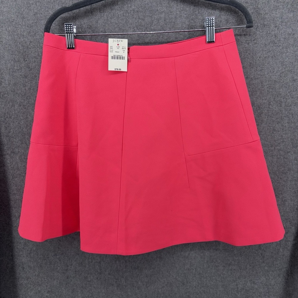 J.Crew B0314‎ Flared Mini Skirt Women's 6 Fluorescent Neon Pink New - Picture 7 of 10